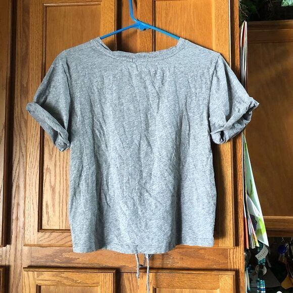 JOIE Lizeth Lace-Up Corset Tee Heather Gray - M - Picture 7 of 9